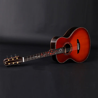 MUXIKA M500 40-inch High-Quality Acoustic Guitar, Solid Spruce Top, Rosewood + Maple Sides