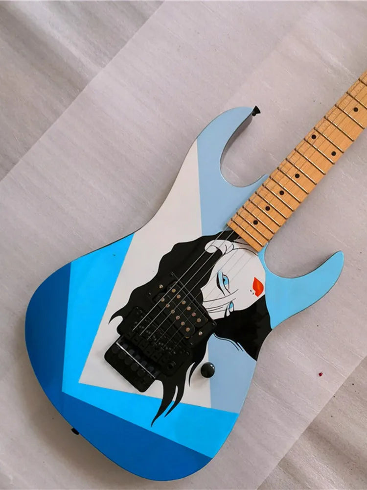 22 Frets 6 String Hand Painting Electric Guitar